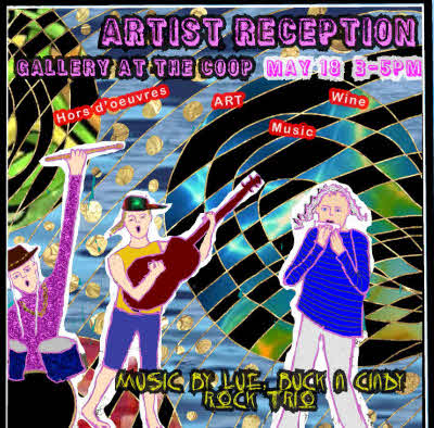 Artist Reception with the Rock n Roll Trio of Lue, Buck and Cindy