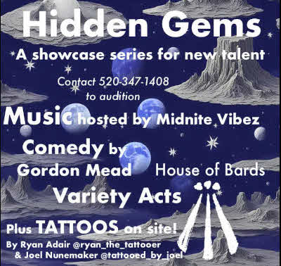 Hidden Gems - Music by Midnite Vibez - Comedy by Mead - Variety Acts - Tattoos on site!