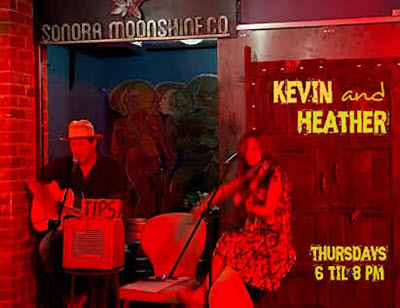 Kevin Pakulis and Heather Hardy at Sonora Moonshine Co Speakeasy