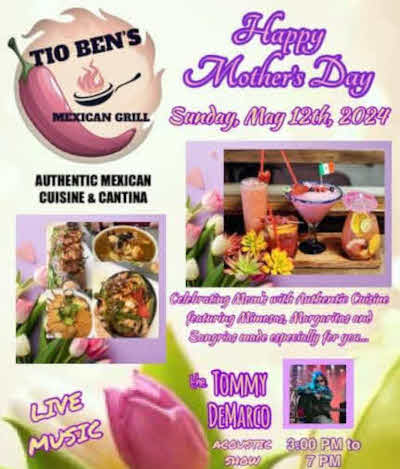 Tommy Demarco Acoustic Show at Tio Bens Mexican Grill on Mothers Day